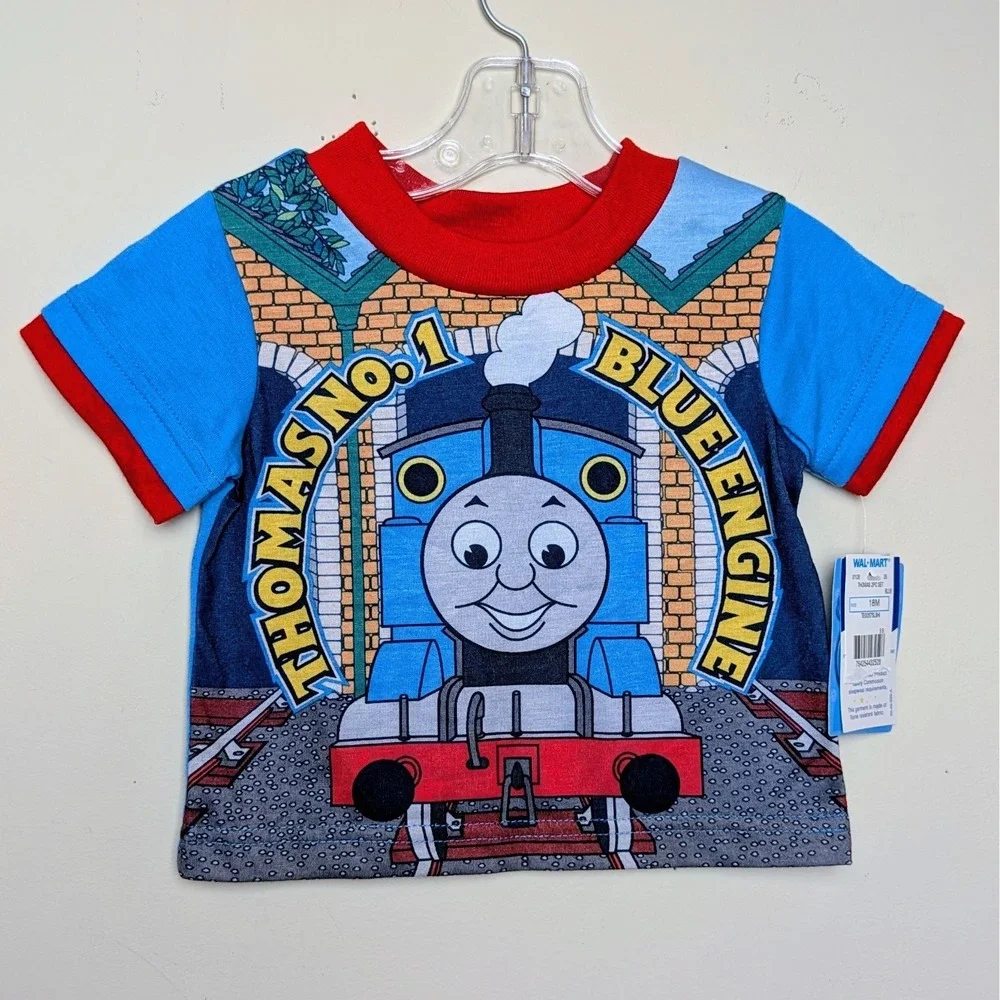 Vintage‎ Thomas Train Engine 2008 Short Sleeve Pajama PJ Shirt 18 Months NWT